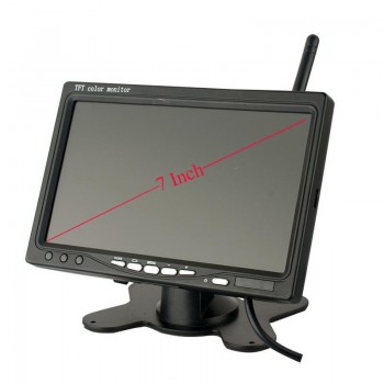 Wireless 7 LCD Monitor + 2 x Rear View Reversing Camera Kits For Car Bus Truck  7-inch 16: 9 wide screen MPEG 4 video 12V / 24V