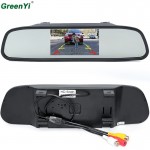 GreenYi HD 800*480 Car Mirror Monitor 5 TFT LCD Mirror Car Parking Rear View Monitor 2 Video Input Connect Rear/ Front Camera