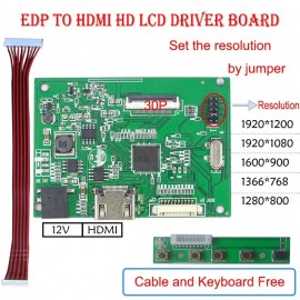 EDP LCD Driver board Universal version For  30pin EDP lcd  support 1280*800 1366*768 1600*900 1920*1080 1920*1200