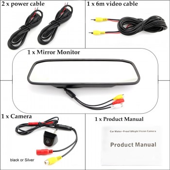 Sinairyu Auto mirror Monitor Car Parking Assistance System 5 inch HD 800*480 TFT LCD Car Monitor With CCD HD Rear View Camera