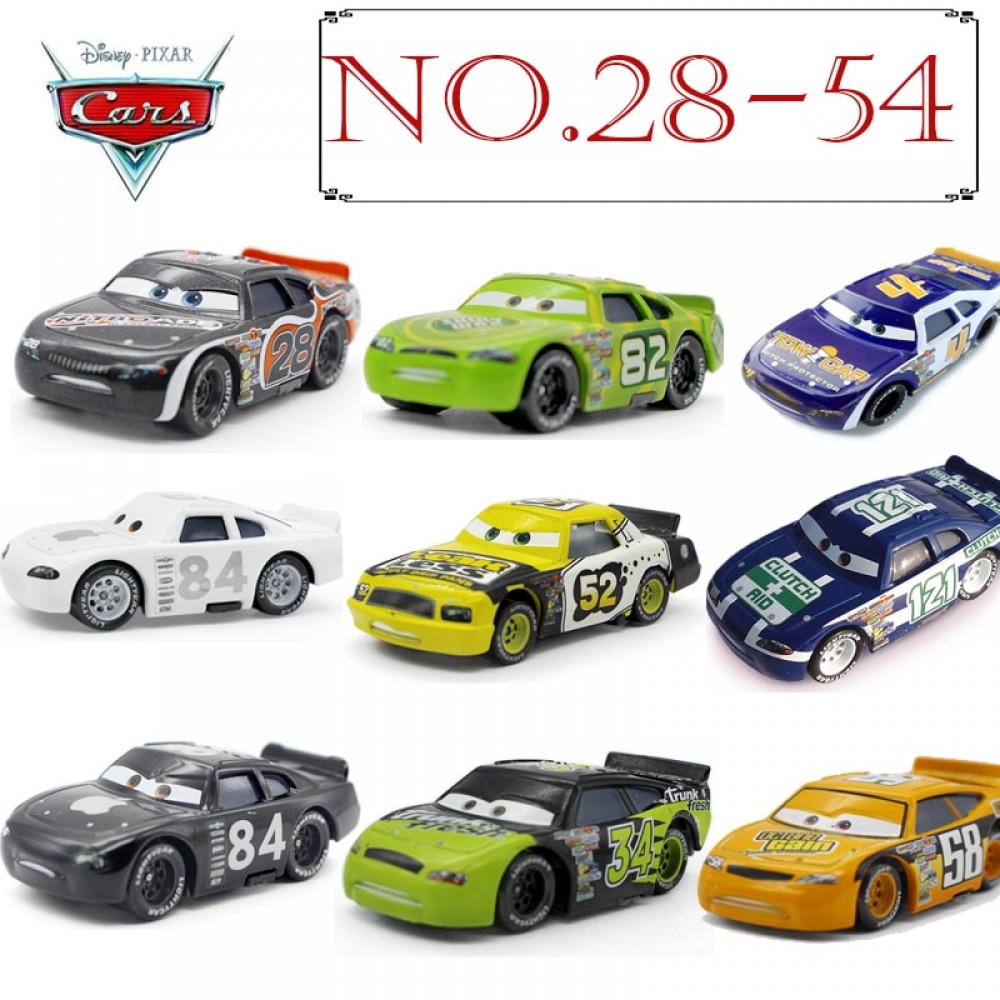 No.28-54 Disney Pixar Cars 3 2 METAL Diecast cars Disney McQueen #52 #84 apple 1:55 Diecast kid toys for Children Boys cars Gift
