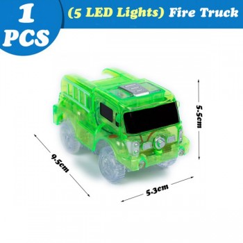 KACUU Magical Track Miraculous Glowing Race Track DIY Universal Accessories Ramp Turn Road Bridge Crossroads Toys For Children