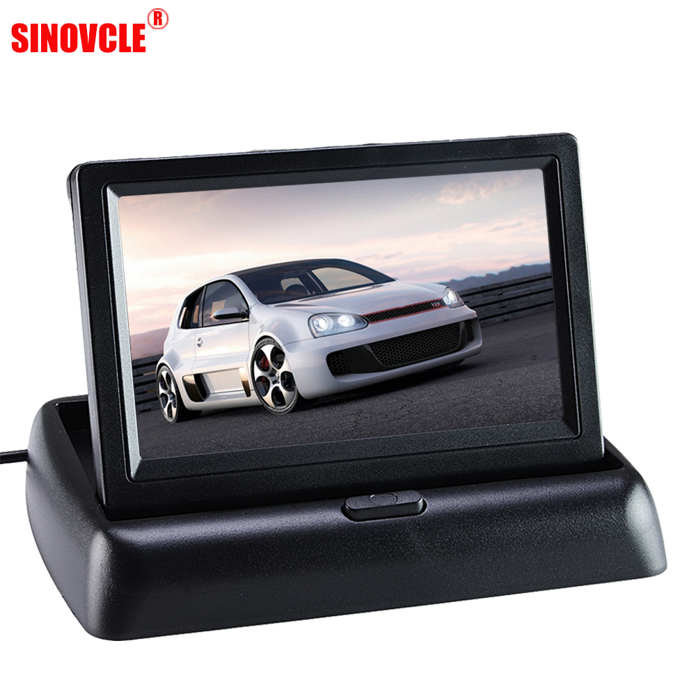 SINOVCLE Car Monitor 4.3 Display for Rear View Parking Camera Foldable Color TFT LCD  4.3 Inch HD Screen For Car Reverse