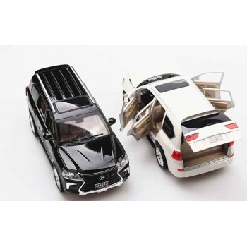 1:24 LX570 Alloy Metal Model Pull Back Toy Cars Light Sound Diecast Vehicle Toys Car for children Adults Collection