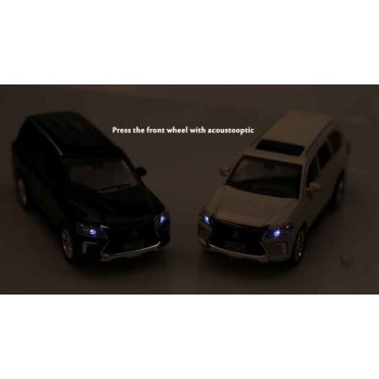 1:24 LX570 Alloy Metal Model Pull Back Toy Cars Light Sound Diecast Vehicle Toys Car for children Adults Collection
