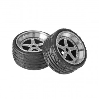 4PCS Alloy Wheels Tire Set Axles Vehicle Wheels Tire Modified Alloy Car Refit Wheels For 1/64 Vehicle Car Model