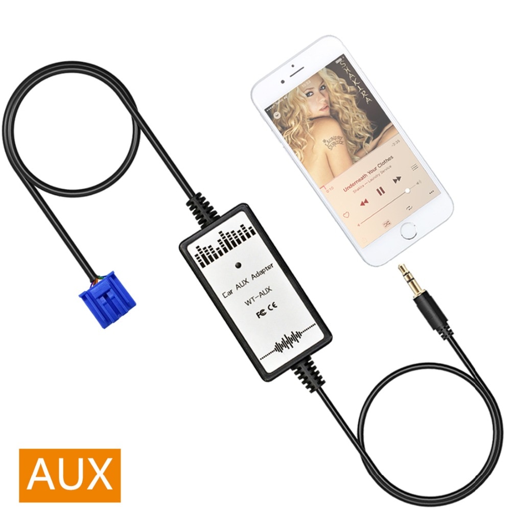 Car OEM Radio 3.5mm Auxiliary Audio Input Adapter Integrated AUX Mp3 Interface 7+7pin Connector for Honda Civic 1998-2005