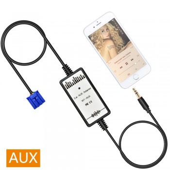 Car OEM Radio 3.5mm Auxiliary Audio Input Adapter Integrated AUX Mp3 Interface 7+7pin Connector for Honda Civic 1998-2005