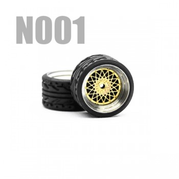 Car Wheels Tire Modified Vehicle Alloy Car Refit Wheels For 1/64 Cars Suitable For  Some Tomica Cars 4 Wheels One Set