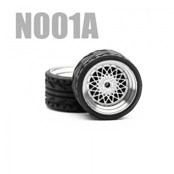 Car Wheels Tire Modified Vehicle Alloy Car Refit Wheels For 1/64 Cars Suitable For  Some Tomica Cars 4 Wheels One Set
