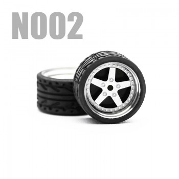 Car Wheels Tire Modified Vehicle Alloy Car Refit Wheels For 1/64 Cars Suitable For  Some Tomica Cars 4 Wheels One Set