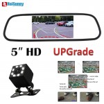 HaiSunny 5 inch Car Rearview Mirror Monitor With Night Vision Dynamic Trajectory Rear View Vehicle Reverse Backup Camera