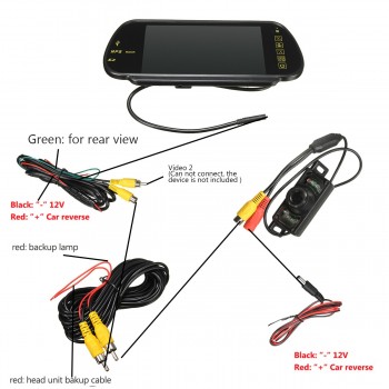 7 Inch TFT LCD Touch Screen bluetooth Car MP5 Player FM Transmitter Reversing Backup Camera Car Rear View Parking Mirror Monitor
