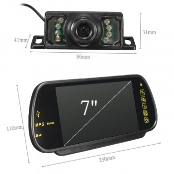 7 Inch TFT LCD Touch Screen bluetooth Car MP5 Player FM Transmitter Reversing Backup Camera Car Rear View Parking Mirror Monitor