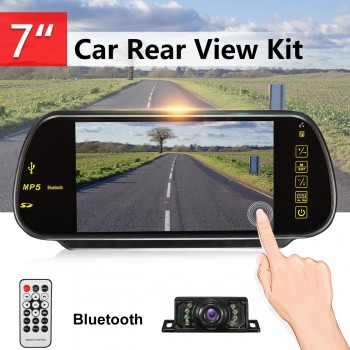 7 Inch TFT LCD Touch Screen bluetooth Car MP5 Player FM Transmitter Reversing Backup Camera Car Rear View Parking Mirror Monitor