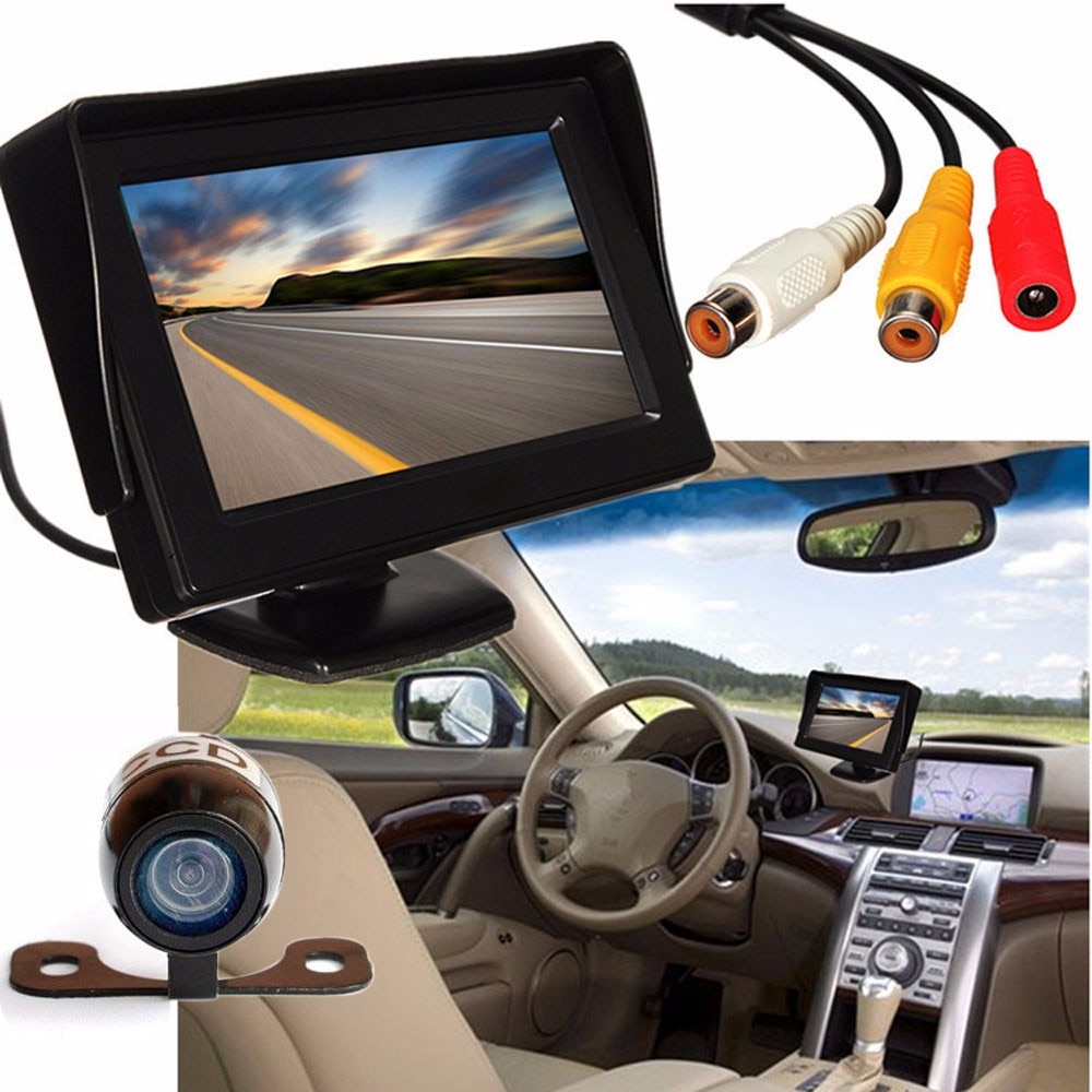 2018 New Universal 12V Monitor+Wireless Parking 4.3 LCD Car Rear View Monitor Night Vision Reverse Backup Camera Waterproof