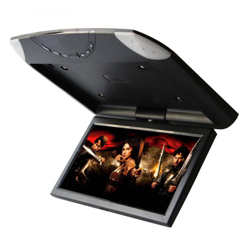 DC12V-24V Car Roof Mounted Overhead Flip Down MP4 MP5 Video Player 10.1 Inch HD LED Monitor with USB SD FM  AV Input