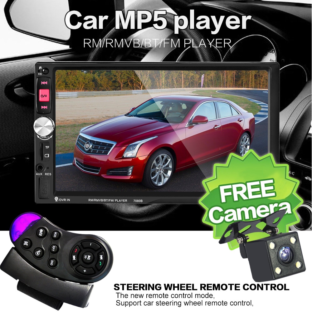 NEW 7inch HD TFT screen car radio bluetooth MP3 MP4 MP5 12V audio player car stereo Support rear view camera TF/SD 1 DIN