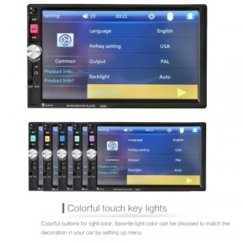 NEW 7inch HD TFT screen car radio bluetooth MP3 MP4 MP5 12V audio player car stereo Support rear view camera TF/SD 1 DIN