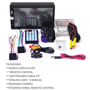 NEW 7inch HD TFT screen car radio bluetooth MP3 MP4 MP5 12V audio player car stereo Support rear view camera TF/SD 1 DIN