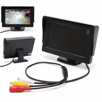 2 In1 Car Parking 4.3 incg TFT LCD Color Display Monitor+Waterproof Rearview Reversing Camera Night Vision 4 LED Lights