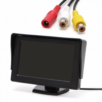 2 In1 Car Parking 4.3 incg TFT LCD Color Display Monitor+Waterproof Rearview Reversing Camera Night Vision 4 LED Lights