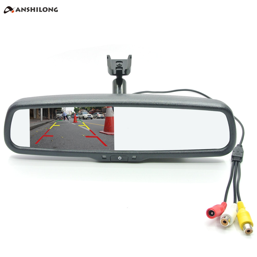 ANSHILONG 4.3 TFT LCD Car Rear View Mirror Monitor 2Ch video input with OEM special mounting bracket