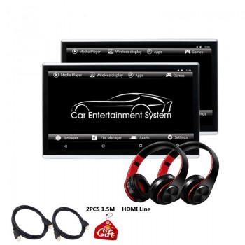 2PCS 11.6 Inch Android 6.0 Car Headrest Monitor 1920*1080 HD 1080P Touch Screen WIFI/Bluetooth/USB/SD/HDMI/FM MP5 Video Player