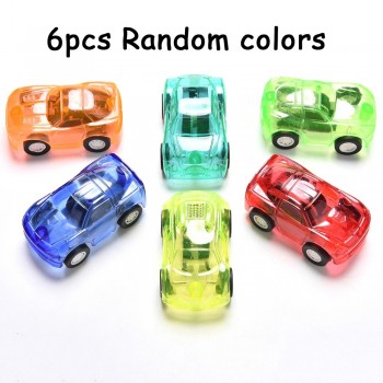 6pcs Pull Back Car Toys Car Children Racing Car Baby Mini Cars Cartoon Pull Back Bus Truck Kids Toys For Children Boy Gifts GYH