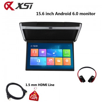 XST 15.6 Inch Android 6.0 Car Monitor Ceiling Mount Roof HD 1080P Video IPS Screen WIFI/HDMI Input/USB/SD/FM/Bluetooth/Speaker