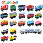 22 Designs Edwone Wood Magnetic Trains Car Locomotive Toy  Educational Model DIY Mini Tender Fit Biro Thomas Tracks