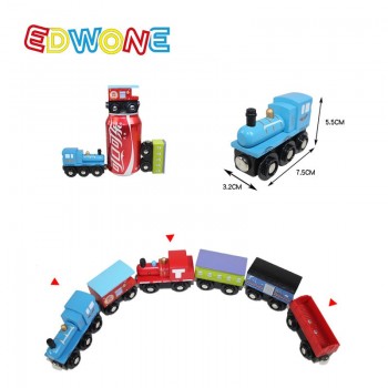 22 Designs Edwone Wood Magnetic Trains Car Locomotive Toy  Educational Model DIY Mini Tender Fit Biro Thomas Tracks