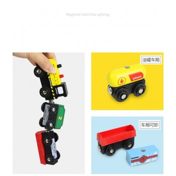 22 Designs Edwone Wood Magnetic Trains Car Locomotive Toy  Educational Model DIY Mini Tender Fit Biro Thomas Tracks