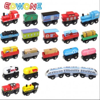 22 Designs Edwone Wood Magnetic Trains Car Locomotive Toy  Educational Model DIY Mini Tender Fit Biro Thomas Tracks