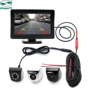 4.3 HD Car Monitor with 170 Degrees Waterproof Vehicle Rear View Backup Camera 2in1 Parking CCTV Video System + 6M Video Cable