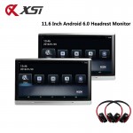 XST 11.6 Inch Android 6.0 Car Monitor Headrest IPS Touch Screen HD 1080P Video WIFI/USB/SD/Bluetooth/FM Transmitter/Speaker