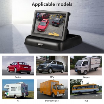 Jansite 4.3inch Car Monitors TFT LCD Car Rear View monitor Display Parking Rearview System For Backup Reverse Camera Support DVD