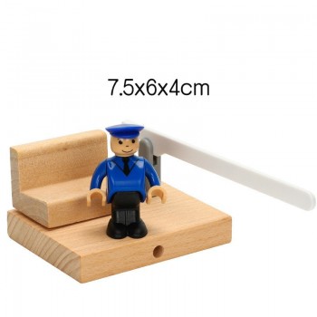 EDWONE -One Wood Railway Gas Station Clock Police Train Car Slot Railway Accessories Original Toy Kids Gifts Fit THOMAS BIRO