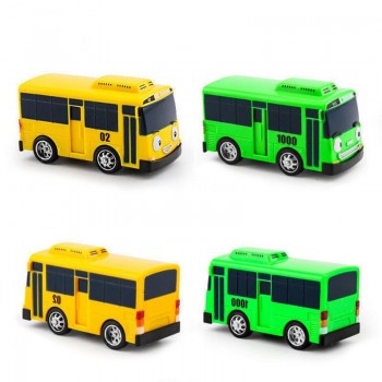 4 PCS/Pack Kids Cartoon Mini TAYO Sliding Pullback Bus Taxi Model Back Childrens Educational Toys