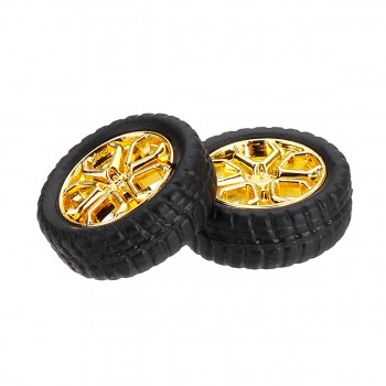 1:64 Car Wheels Tire Modified Vehicle Alloy Rubber Car Refit Wheels For 1/64 Cars Suitable For Some Cars 4 Wheels One Set