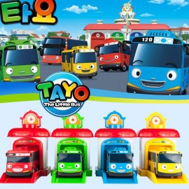 NEW Scale model tayo the little bus children miniature bus plastic baby oyuncak garage tayo bus kids toys for children 4pcs/set