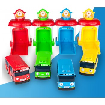 NEW Scale model tayo the little bus children miniature bus plastic baby oyuncak garage tayo bus kids toys for children 4pcs/set