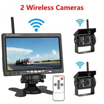 JMCQ 7 TFT LCD Wireless Car Monitor HD Display Reverse Camera Remote control Parking System For Car Rearview Monitors For truck