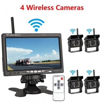 JMCQ 7 TFT LCD Wireless Car Monitor HD Display Reverse Camera Remote control Parking System For Car Rearview Monitors For truck
