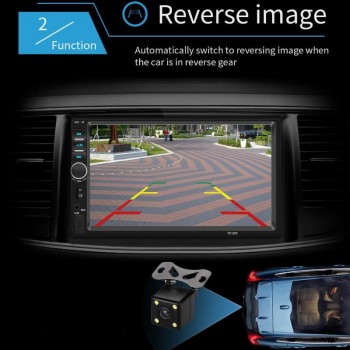 VODOOL 7018B 2Din Car MP5 Player 1080P 7 Touch Screen In Dash FM Radio Audio Media Player With Rear View Camera Reverse Image