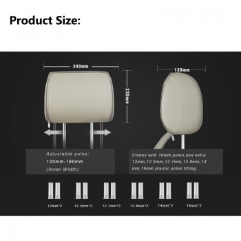 Fansel 2PCS 9 Inch Car Headrest Monitor DVD Video Touch Screen Player Zipper Cover TFT LCD Support IR FM USB SD Speaker Game