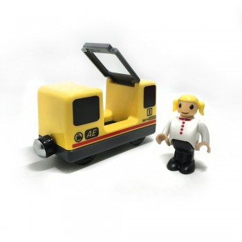 w14 free shipping Combination of electric magnetic locomotive and yellow Blue electric train set Compatible with wooden tracks