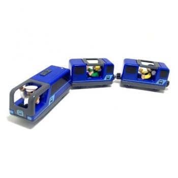 w14 free shipping Combination of electric magnetic locomotive and yellow Blue electric train set Compatible with wooden tracks