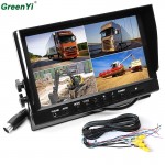 HD 800*480 9 TFT LCD Quad Split Monitor for Auto Truck CCTV Surveillance 4 Channels RCA Video Inputs Headrest Mounting Bracket