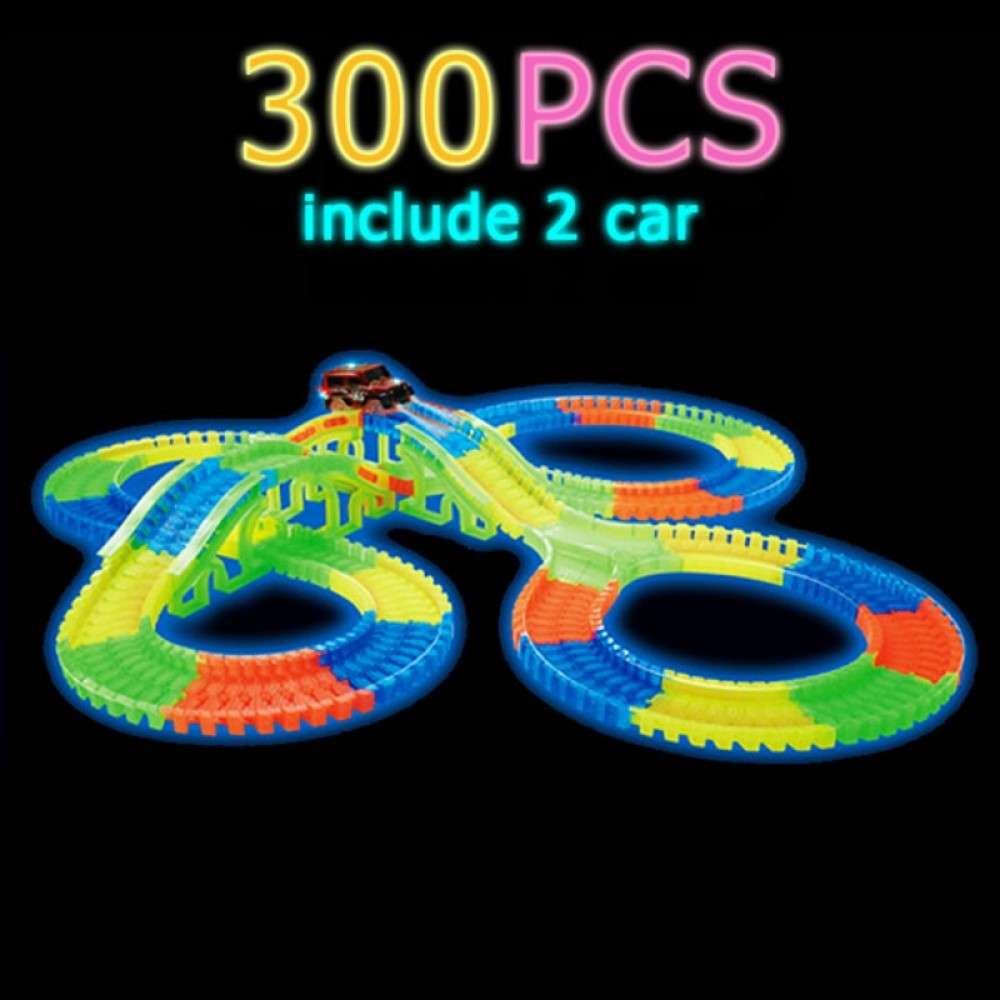 Glow Racing Track Set 5 Led Light Track Car Flexible Glowing Tracks Toy 162/165/220/240 Race Track Flexible Railway LED Car gift